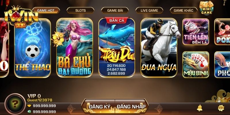 Kho trò chơi nổi bật nhất đang có mặt tại nền tảng iwin